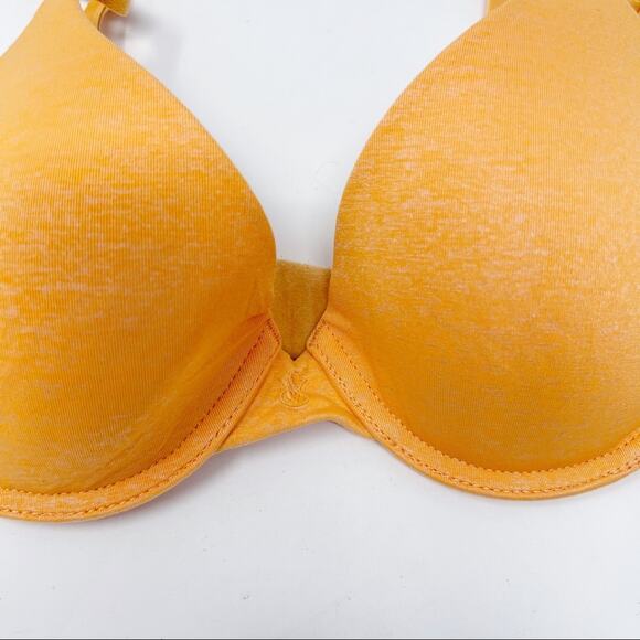 Victorias Secret Size 32B Uplift Semi Demi Bra Orange Heather Adjustable Straps - Picture 6 of 8